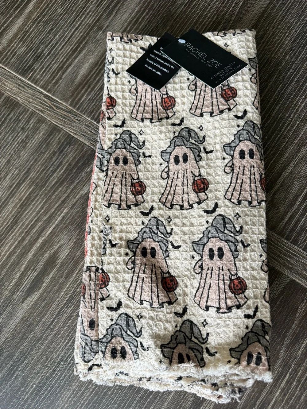 NWT Rachel Zoe Halloween Ghost Kitchen Towel set